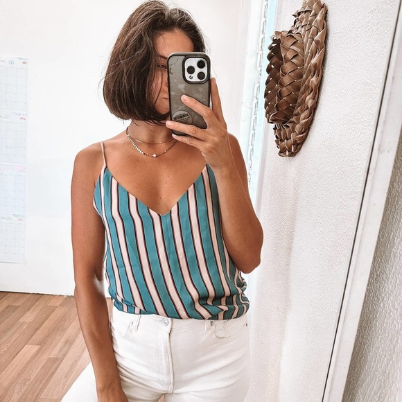 Le Superbe by Revolve Club Camisole Stripe Tank Teal & Pink - Picture 5 of 12